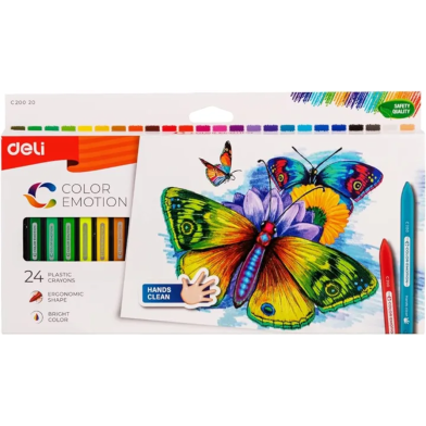 Deli Plastic Crayon 24 Colors image
