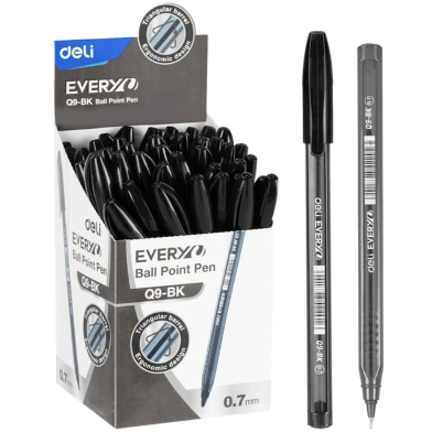 Deli EVERY 0.7mm Ball Point Pen Black Ink 10 Pcs image