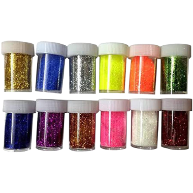 Deli Fine Glitter For Art And Crafts Nail Art Face Art And Slime 32 Pack image