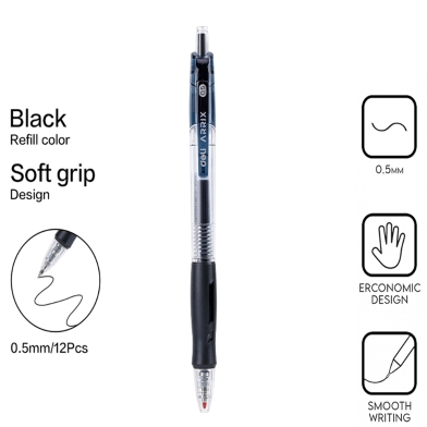 Deli Gel Pen Sign Pen 0.5mm Black 1 Pcs image