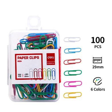 Deli Color Paper Clip (Any Colour) - 100 pcs image