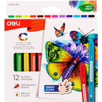 Deli Plastic Crayon 12 Colors image