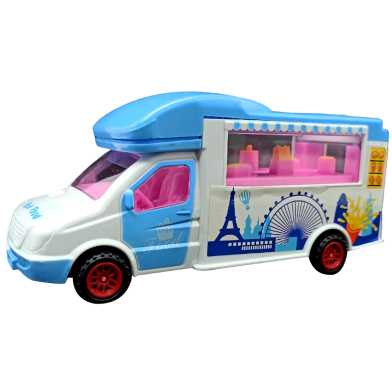 Delicious Food Car Toy Bump And Go Musical Toy With Brilliant Lights And Sweet Music For Kids (food_car_mini_blue) Blue image