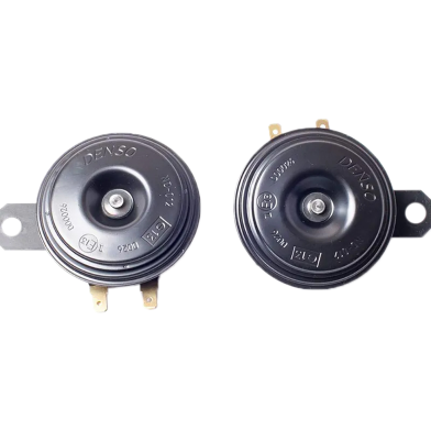Denso 12v Compact Full Power Tone Horn For Bike And Car - 2 Piece Set, High-Quality Abs Plastic image