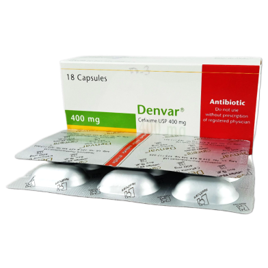 Denvar 400 mg Capsule 6's strip image