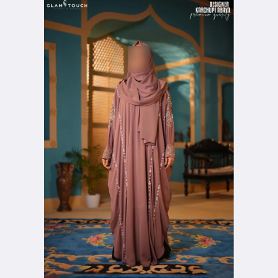 Glam Touch Designer Karchupi Kaftan Abaya image