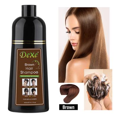 Dexe Instant Hair Color Dye Hair Shampoo Brown For Men and Women 400 ml image
