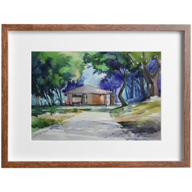 Mahmudur Rahman Rial Dhanmondi Lake Watercolor - (27x20)inches image