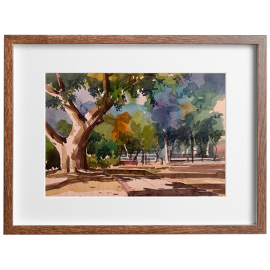 Dhanmondi Lake Watercolor 3 - (20x14)inches image