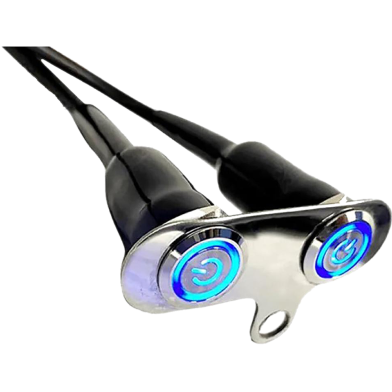 Dhe Best Universal Double Switch CNC 12V Alloy Bike Handlebar Switch On/Off Button 1 Push Switch image