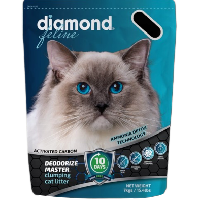 Diamond Super Premium Cat Litter with Carbon,Odor Control plus Very Solid clumping plus Moisture Fusion,unscente 5L image