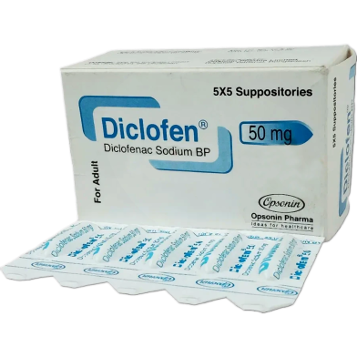 Diclofen 50 Mg Suppository 5's Strip image