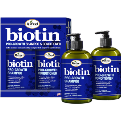 Difeel Pro Growth Biotin Shampoo And Conditioner 2pcs Gift Set image