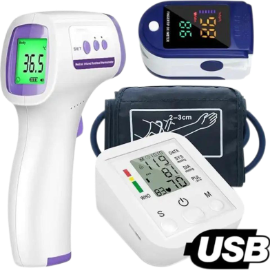 Digital Blood Pressure Machine Infrared Thermometer Pulse Oximeter Combo Pack image