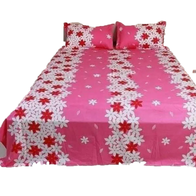 Digital Home Tex Cotton 8.5/7.5 Feet Double Size Bedsheet With Two Pillow Covers image