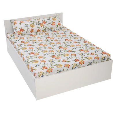 Digital Home Tex Cotton 8.5/7.5 Feet Double Size Bedsheet With Two Pillow Covers image