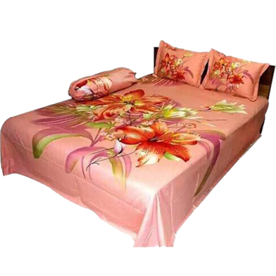 Digital Home Tex Cotton 8.5/7.5 Feet Double Size Bedsheet With Two Pillow Covers image