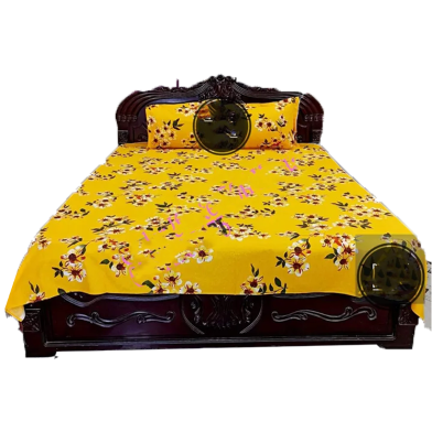 Digital Home Tex Cotton Fabric Multicolor King Size Bedsheet with Two Matching Pillow Covers image
