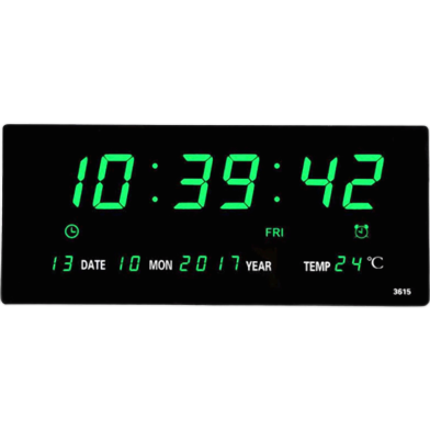 Digital LED Wall Clock And Large Display XY-3615 (Green) image