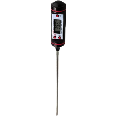 Digital Laboratory Thermometer And Food With Tip image