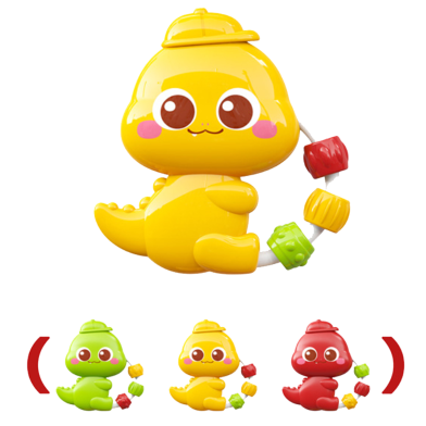 Dinosaur Hand Rattle Baby Toys 0 to 3 Months Tambourine Toddler Newborn Baby Grasp Training Puzzle -1pcs image