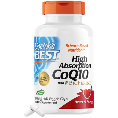 Doctor's Best High Absorption CoQ10 with BioPerine 100 mg - 60 Softgels -326047448 image
