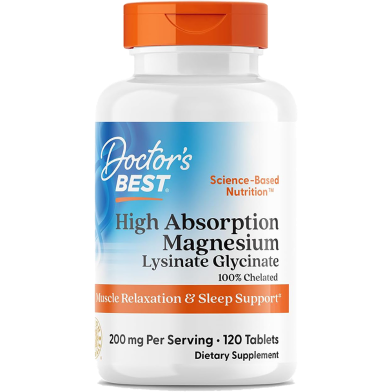 Doctor's Best High Absorption Magnesium Glycinate Lysinate 200 mg - 120 Counts -324316179 image