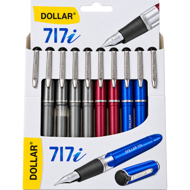 Dollar Fountain Pen Transparent Body Calligraphy Refillable Ink- 1 pc image