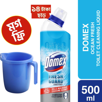 Domex Toilet Cleaning Liquid Ocean Fresh - 500 ml (Get Mug Free) image
