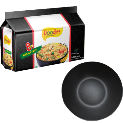 Doodles Instant Noodles (Masala) 8 Pieces 496 gm Bowl FREE image