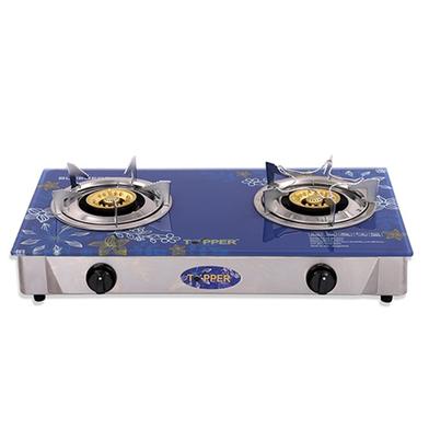 Topper Double Glass Auto Gas Stove LPG Blueberry image