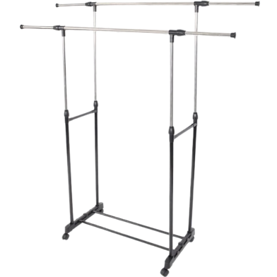 Double Pole Cloth Rack – Heavy-Duty, Adjustable and Space-Saving For Home, Laundry and Bedroom Use image