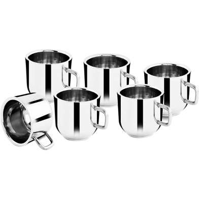 Double Wall Stainless Steel Tea And Coffee Cups Set 6pcs image