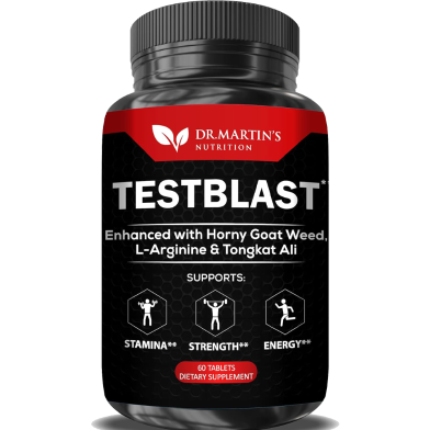 Dr. Martins TESTBLAST Naturally Boost Stamina Endurance Burn Fat and Build Lean Muscle Mass 60 Count -526401968 image
