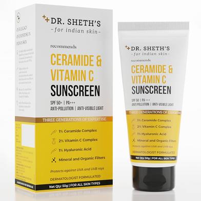 Dr. Sheth's Ceramide And Vitamin C Sunscreen SPF 50 Plus PA Plus Plus Plus - 50g -328298915 image