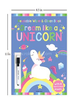 Dream Like A Unicorn Reusable Wipe And Clean Activity Book