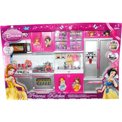 Dream Princess Beautiful Little Chef Kids Kitchen Play Set with Light and Sound Battery Operated Kitchen Set image