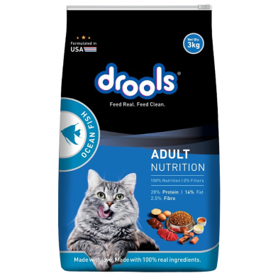 Drools Adult Dry Cat Food Ocean Fish Flavour 3kg image