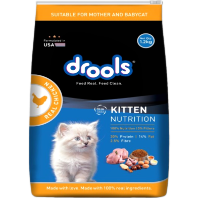 Drools Kitten Dry Cat Food (1-12 Months) - Real Chicken Flavour 1.2Kg | Cat Dry Food image