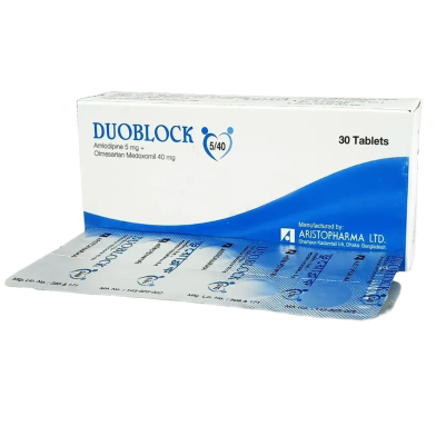 Duoblock 5 mg, 40 mg Tablet 10's Strip image