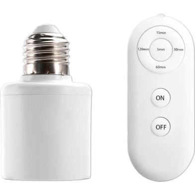 E27 Wireless Lamp Holder With Remote Control 428A Smart Wireless Timer Switch For Bulb image