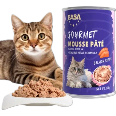 EASA Cat Can Food Gourmet Mousse Pate - Salmon Recipe For Under 6 Months Cats 375g | Cat Wet Food image