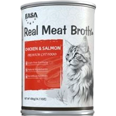EASA Cat Can Food Real Meat Broth - Chicken and Salmon For Under 6 Months Cats 400g | Cat Wet Food image