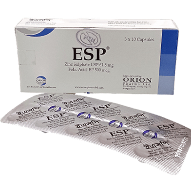 ESP 500 mg Plus 61.8 mg - 10's Strip Capsule image