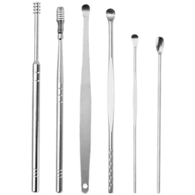 Ear Pick Set Portable Ear Cleaner Set Stainless Steel with Leather Case image