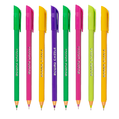 Econo Castle Multi Color Body Pencil Pen - Black Ink - 1 Box image