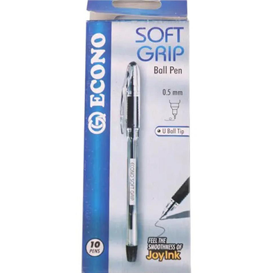 Econo Soft Grip Ball Pen Black Ink - 10 Pcs Slide 4