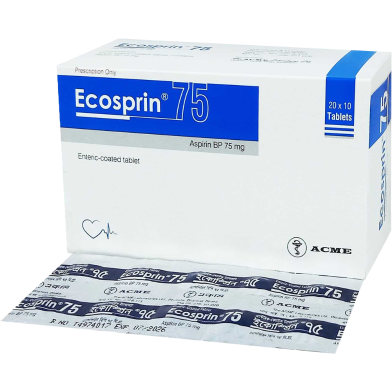 Ecosprin 75 mg Tablet 10's Strip image