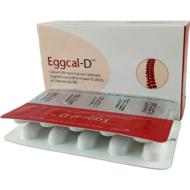 Eggcal-D 500 Mg, 200 Iu Tablet 10'S Strip image