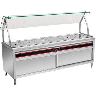 Electric Bain Marie W/ Glass 5 Pan Commercial image